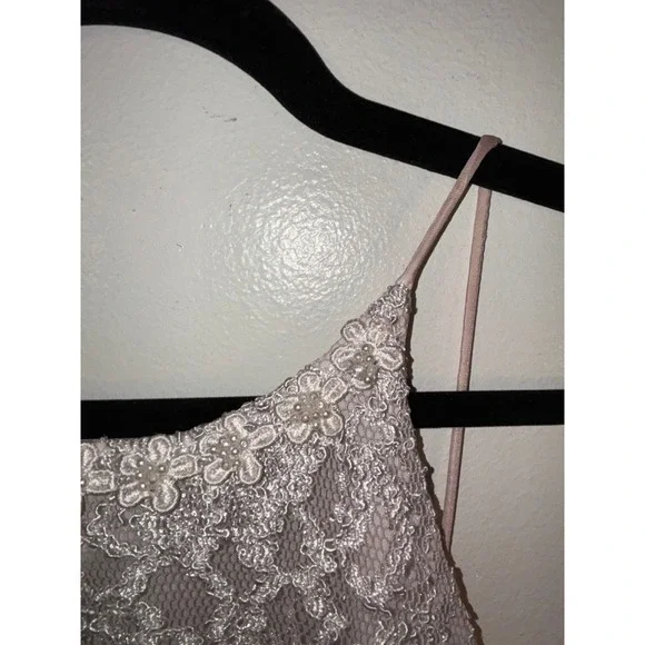 Vintage Lace Bodice Maxi Dress Sz S Floral Black Slit Whimsygoth HoCo Prom 90s - Picture 9 of 14